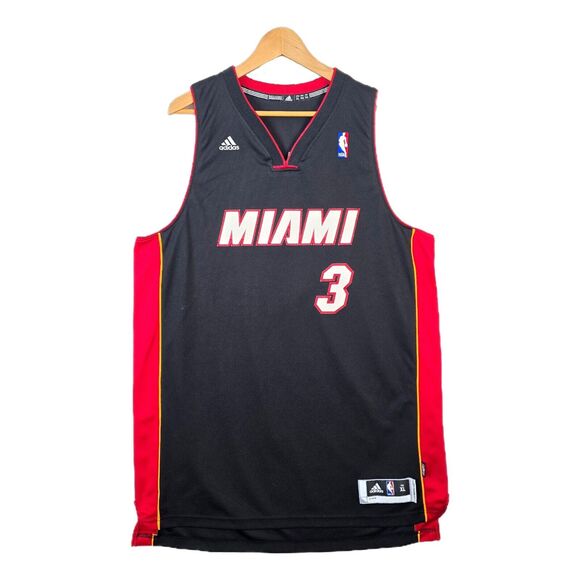 Adidas NBA Miami Heat Jersey Dwyane Wade #3 Mens XL Black Swingman Basketball - Picture 1 of 10